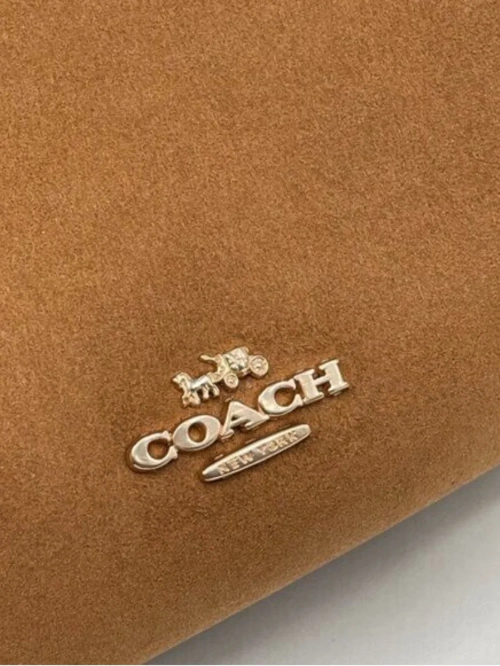 Coach Brown Suede Crossbody Bucket Bag